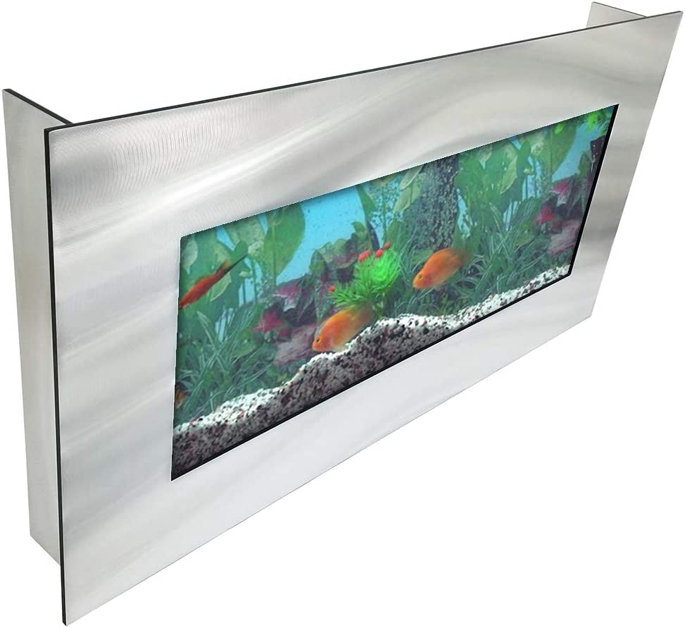 Aa-Skyline-Bsilver 2.0 Wall Mounted Aquarium, Brushed Silver