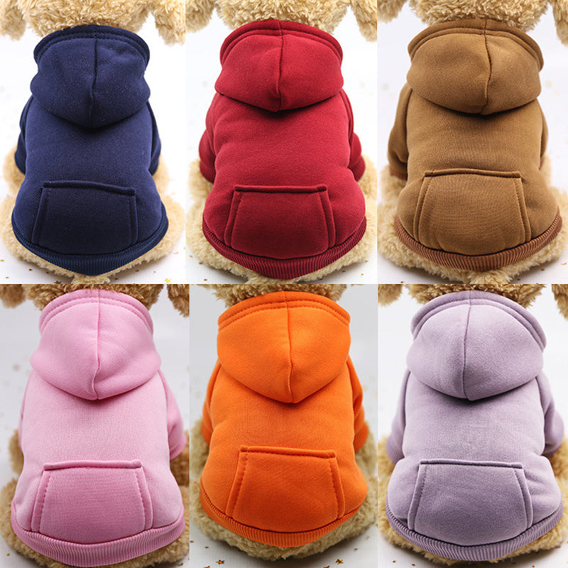 Winter Dog Hoodie Sweatshirts with Pockets Warm Dogs Clothes for Small Dogs Chihuahua Coat Puppy Cat Custume French Bulldog