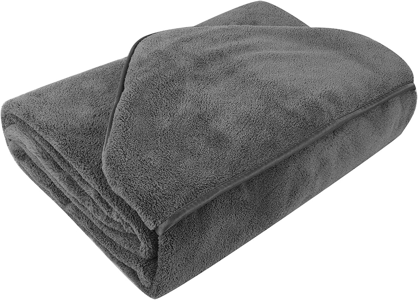 Wearable Microfiber Hooded Bath Pet Towel Super Absorbent Large Pet Robe Quick Drying Towel for Dogs and Cats Soft Dog Bathrobe 40Inch X40Inch (Grey)
