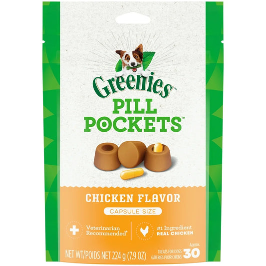 Pill Pockets Natural Dog Treats Chicken Flavor, 15.8 Oz Pack (60 Treats), Shelf-Stable